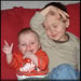 Danny and Euan in the new house